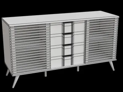 4-Drawer Sideboard 3D model