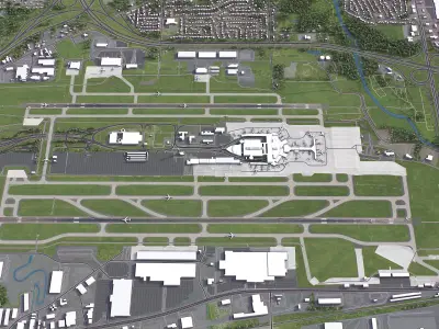 Columbus - John Glenn Airport Low-poly 3D model