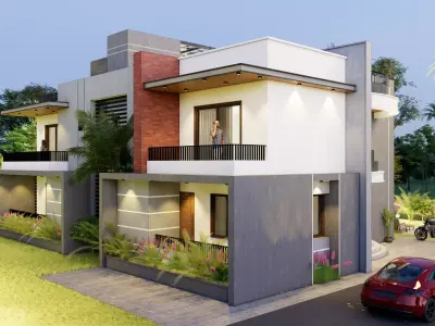 Modern Residential Villa - Contemporary House Exterior 3D model