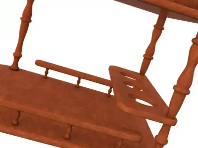 Wooden Serving Trolley 3D model