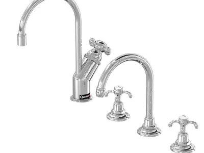 Two kitchen taps mixers Quooker and Volevatch 3D model