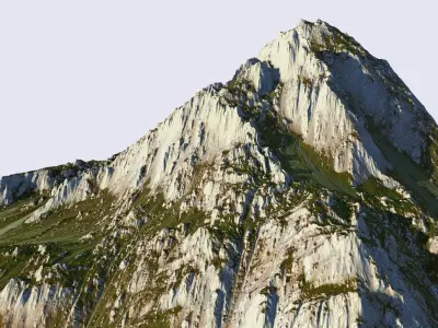 Grass mountain Low-poly 3D model