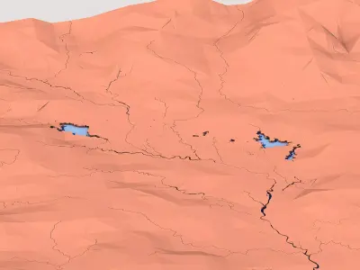 Stylized Low Poly Valley Landscape 3D model