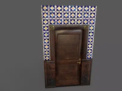 Old Wood Door Tiles Low-poly 3D model