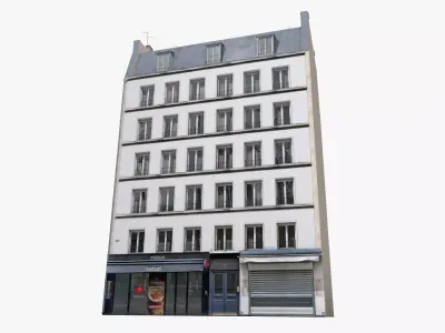 Old Paris House 004 Low-poly 3D model