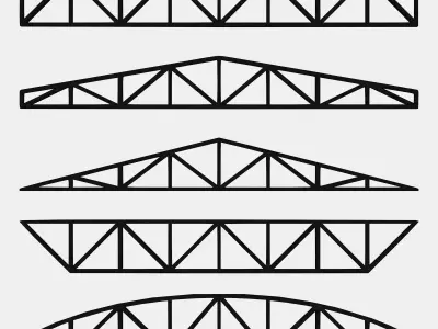 5 Models-Steel Roof Frames B 3D print model