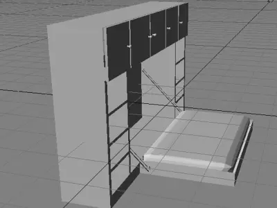 Bed - Murphy Bed 3D model