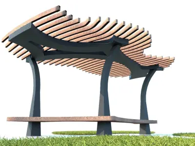 ORGANIC DESIGN PERGOLA Low-poly 3D model