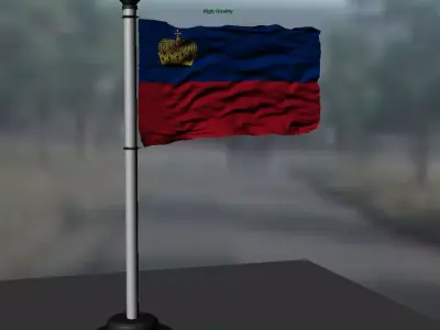 Liechtenstein flag 3D model