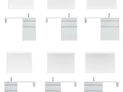 Tokyo floor furniture set with bk 110120130 L-R 3D model