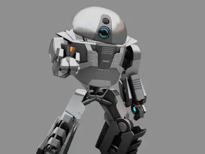 Combat Droid nino  rigged character 3D model