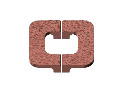 Square hammered texture door gate push pull plate handle 3D print model