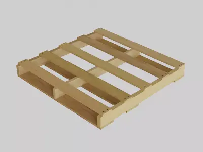 PalleteWoodenNew wooden shelf with four shelves Low-poly 3D model