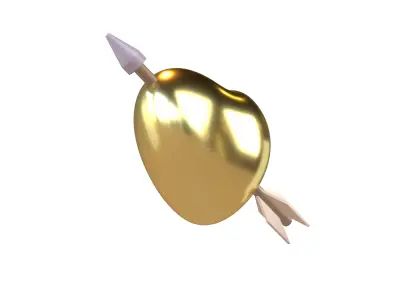 Heart With Arrow v1 010 Low-poly 3D model