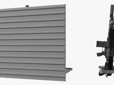  Gun Rack Gray with Weapons 