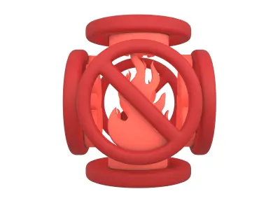 No Fire Icon V2 001 Low-poly 3D model