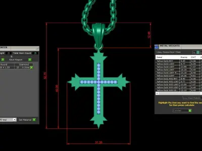 Cross Light Gold 3CP093 3DM STL 3D model