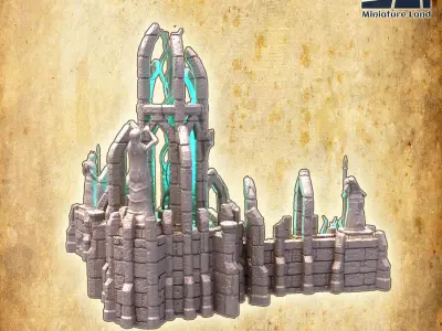 Elven Altar Tabletop Terrain 28 MM Tabletop Terrain 3D print model