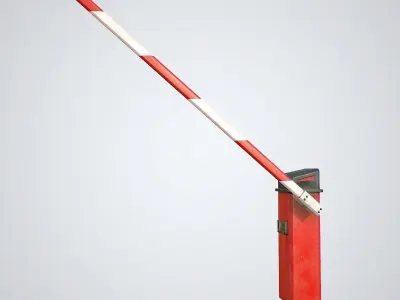 Road Barrier Low-poly 3D model 2