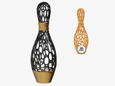 Coral Bowling Pin Low-poly 3D model