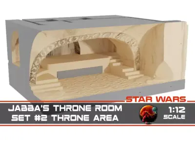 Jabbas Throne Room - Set 2- Throne Area  1-12 scale Blackseries  3D print model