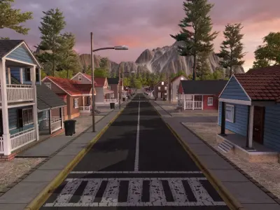 Residential Houses Low-poly 3D model