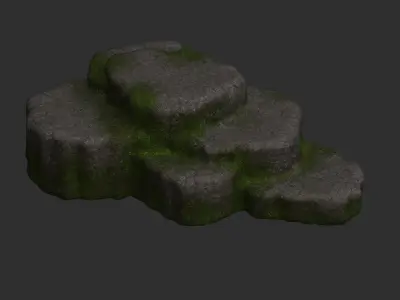 Cave Platform 4 - Moss 1 Low-poly 3D model