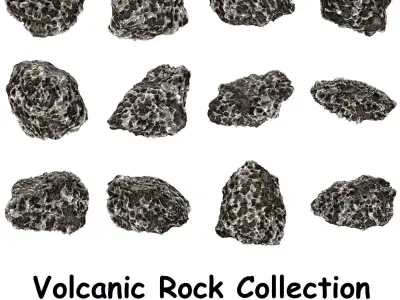 Volcanic Rock Collection Low-poly 3D model