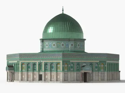  Religious Dome Building with Mosaic Walls Light Green 