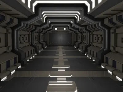 Sci Fi Corridor  3D model 36