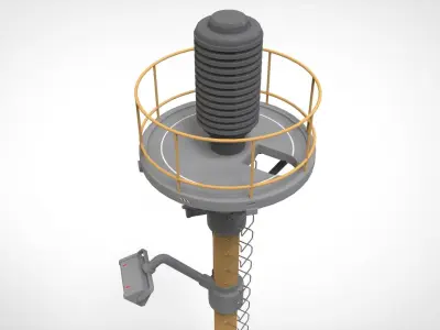 Sci fi street lighting 13 3D model