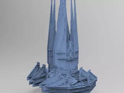 Sci-Fi Ocean Tech ship 8  3D model