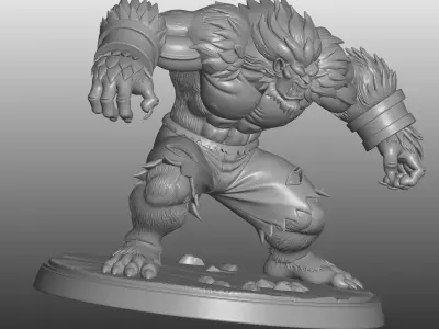 Street Fighter Blanka Inspired Beast Warrior - 3D STL File 3D print model