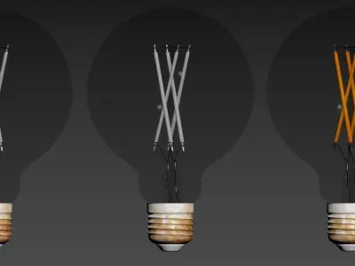 Globe light bulb 3D model