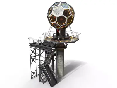 SCIFI DATATOWER Low-poly 3D model