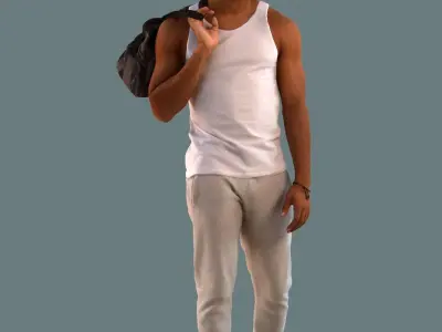 Set of 3D men walking 3D model