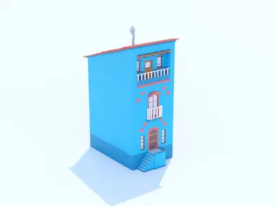 Italian Building number 7 Lowpoly Low-poly 3D model