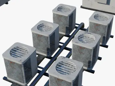 Rooftop AC Pack Low-poly 3D model