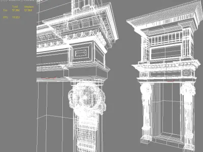 Fireplace classical 3D model