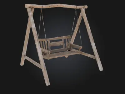 Rustic Swing Serenity  A Gentle Escape into Nature 3D model