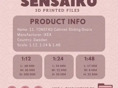 TONSTAD Cabinet with Sliding Doors Dollhouse - IKEA - 3D Print 3D print model