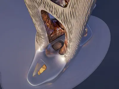 Futuristic building collection 4x 10 3D Model Pack