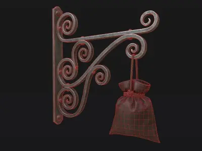 Medieval Store Sign Low-poly 3D model