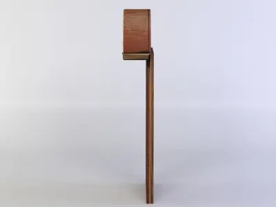 Door wooden Low-poly 3D model 2