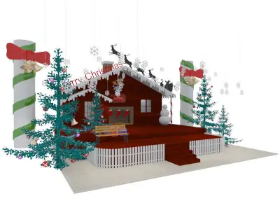 Christmas Stage Exhibition Booth 3D model