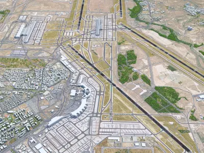 Madrid Airport 10km Low-poly 3D model