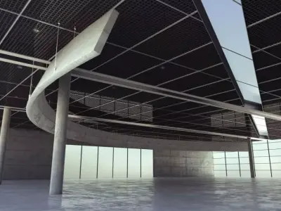 Spacious Parking Lot Garage 3D model