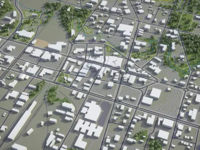 Fayetteville - North Carolina  Low-poly 3D model