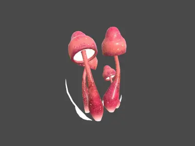 Fantasy Mushroom D03 Red - Scene Backdrop Design Low-poly 3D model