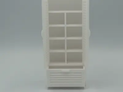Classic Bedroom wardrobe with functional door 3D print model
